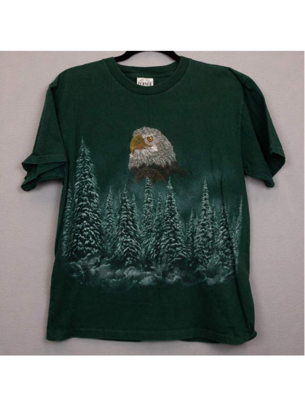 Vintage Turner green embroidered eagle single stitch short sleeve t-shirt-L